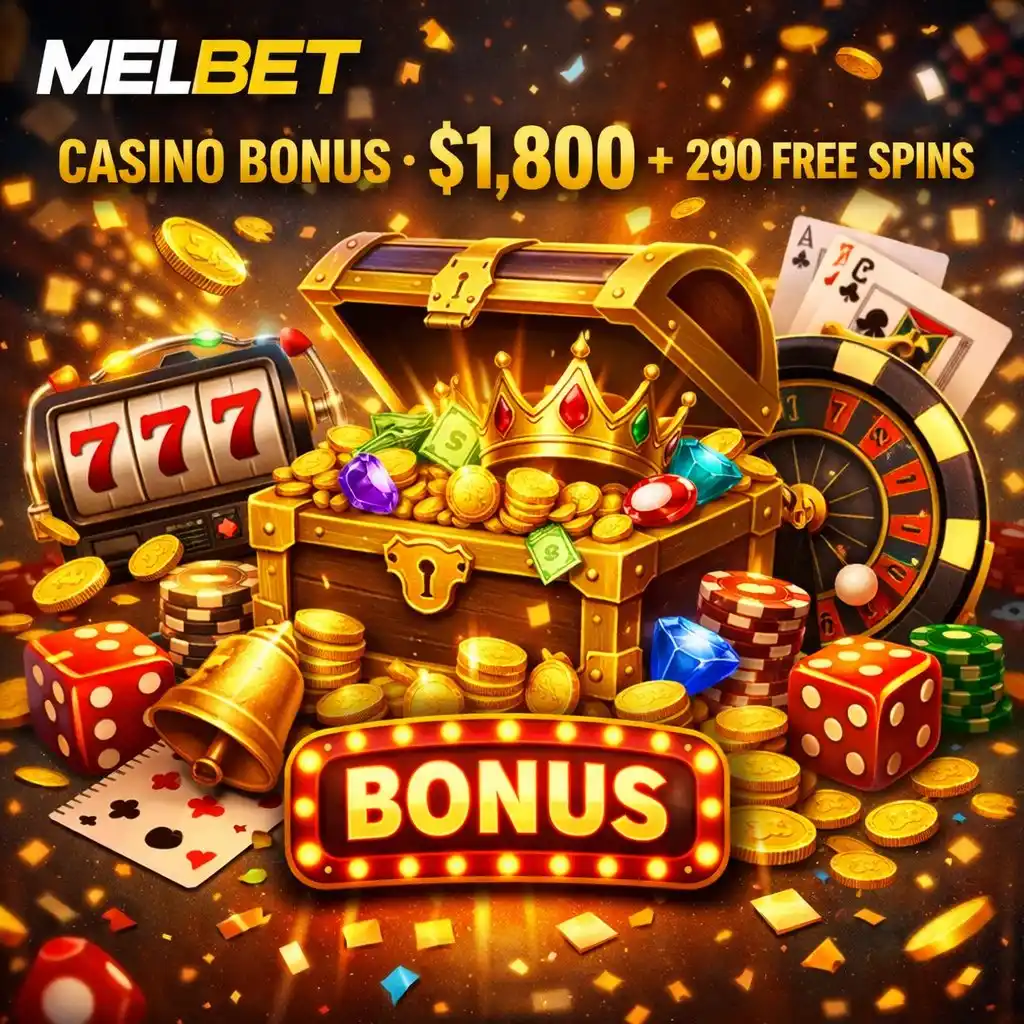 Melbet casino bonus 1800 numbers coins dark background