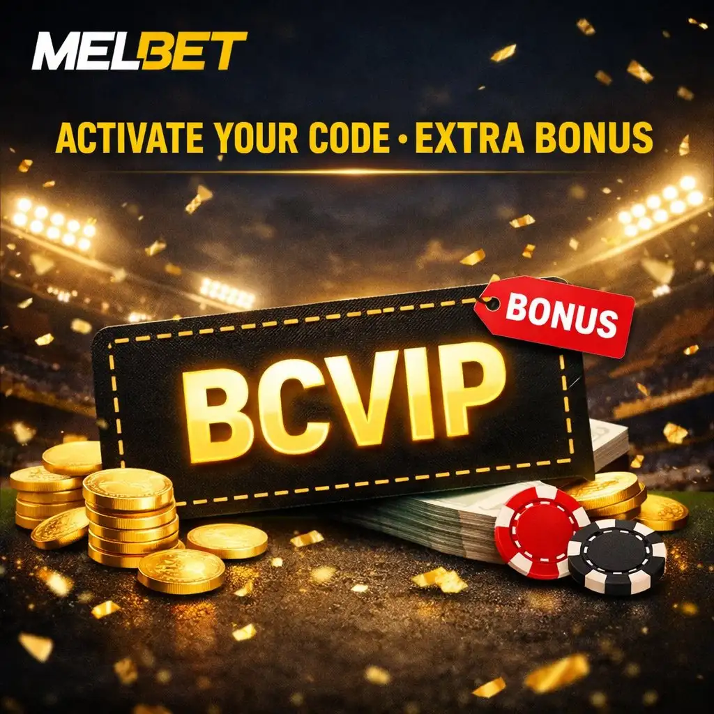 Melbet promo code input field BCVIP dark background
