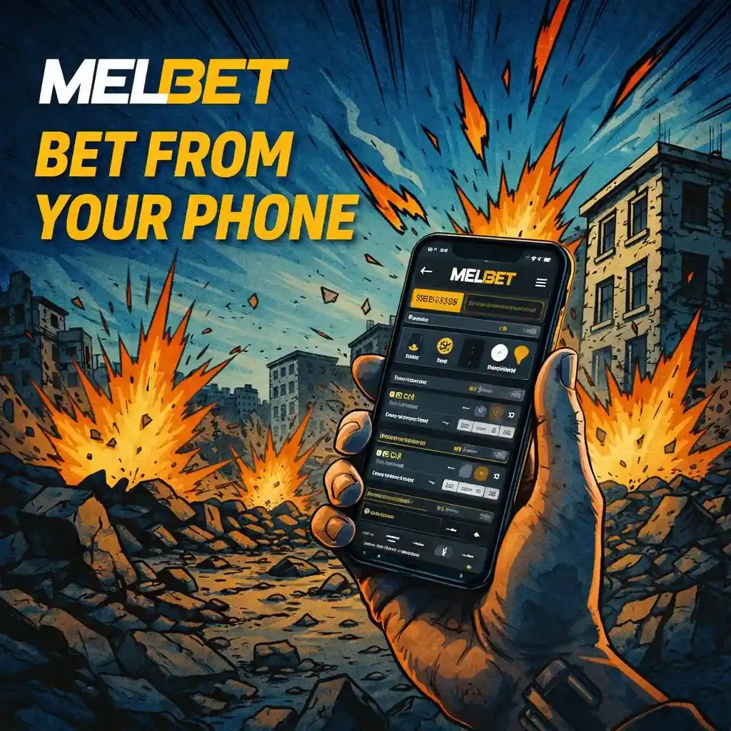 Melbet mobile betting smartphone hand dark background