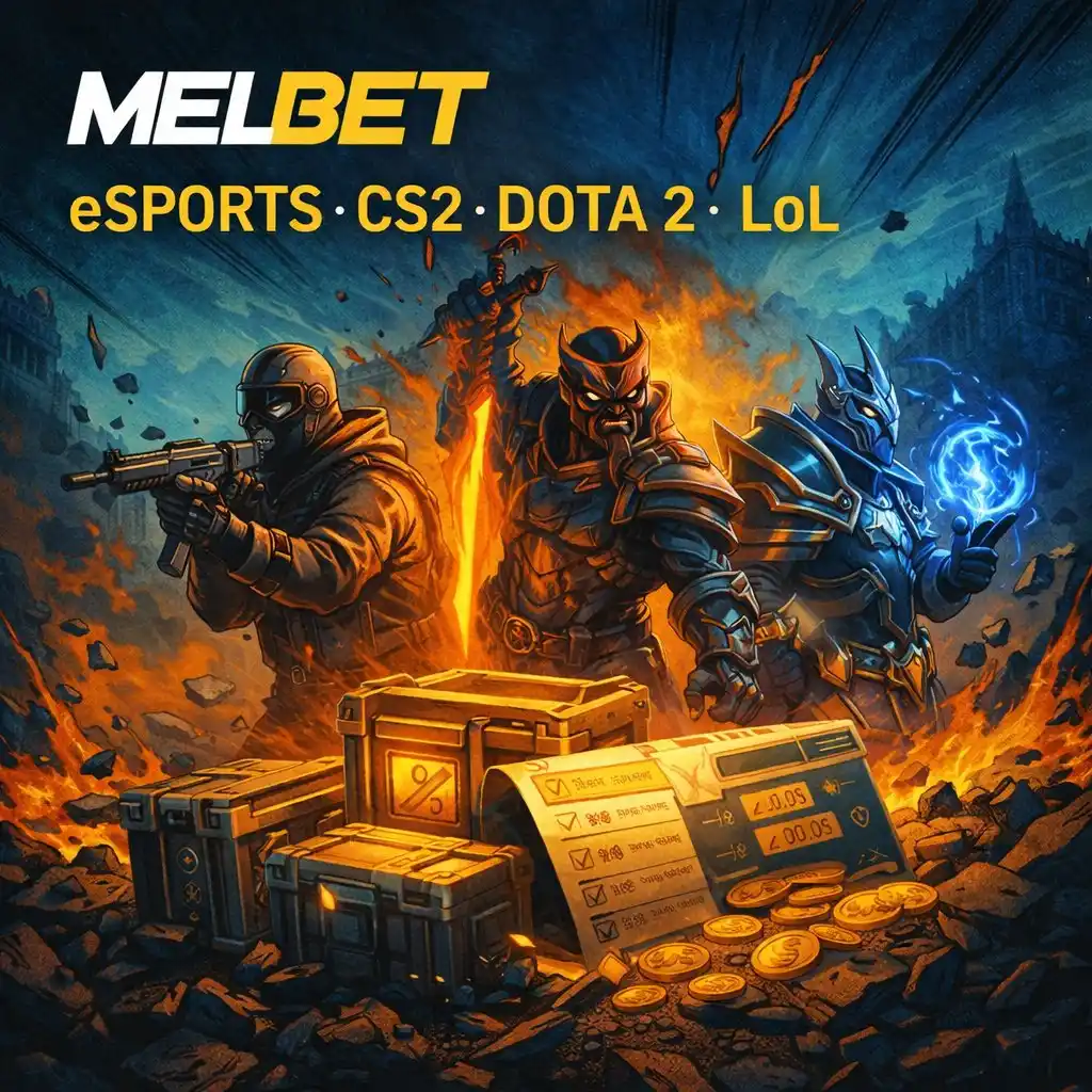 Melbet esports CS2 AWP Dota2 LoL dark background